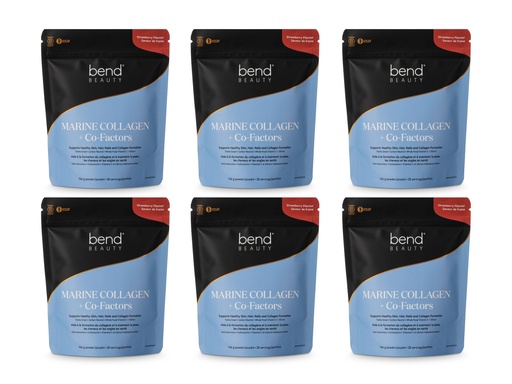 Bend Beauty Collagène Marin + Co-Facteurs Saveur de Fraise 146g x6